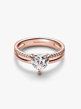Pandora Double Band Heart Ring